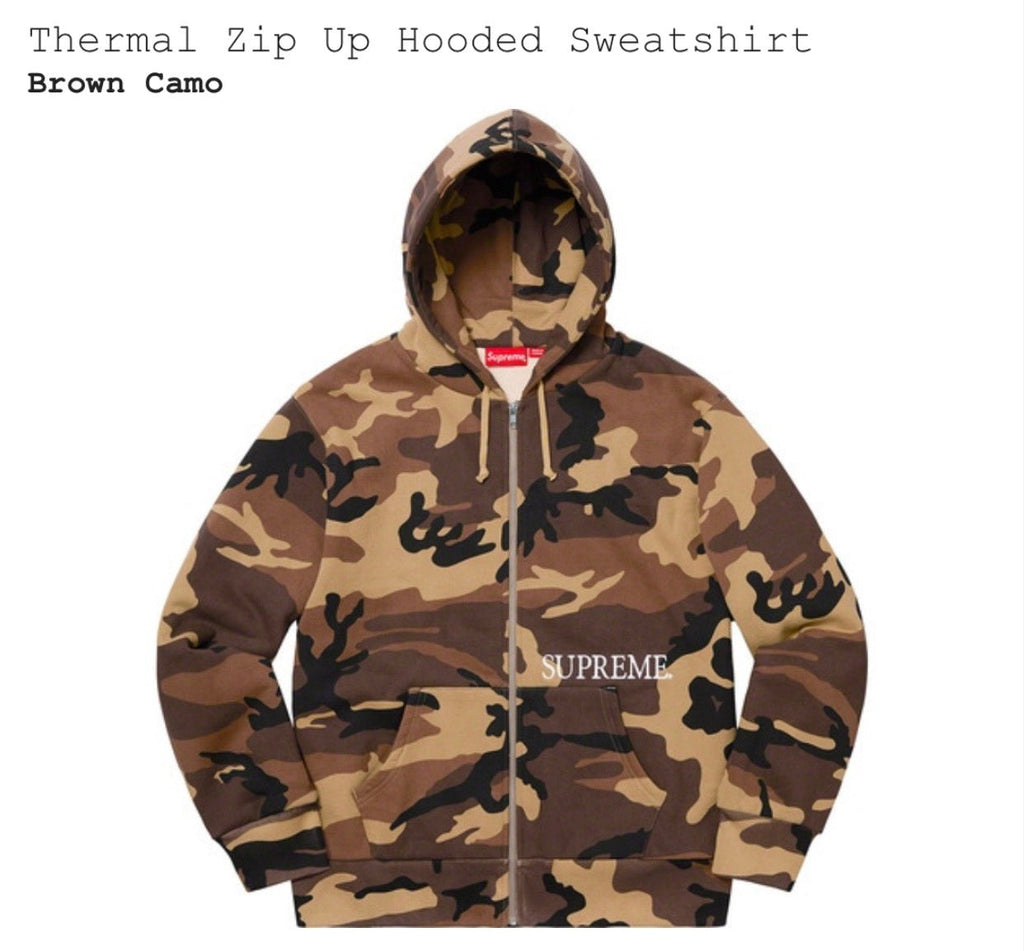 Thermal Zip Up Hooded Sweatshirt (Brown Camo) – HDK LUX Products
