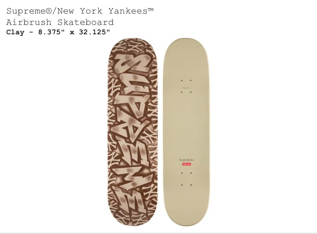 Supreme New York Yankees Airbrush Skateboard – HDK LUX