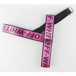 WOOF - WHITE HARNESS (HOT-PINK)